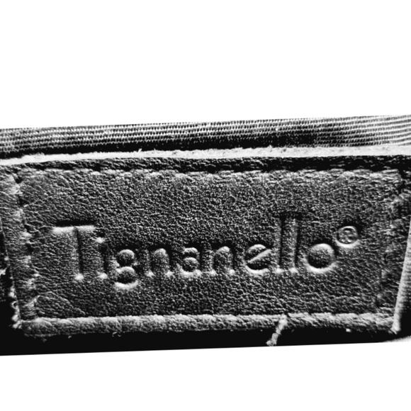 TIGNANELLO BLACK SOFT SUPPLE LEATHER SATCHEL TOTE BAG - Picture 11 of 11